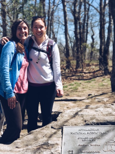 Hikers on the summit of Springer Mountain
